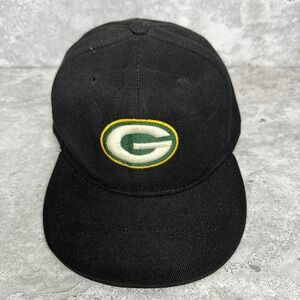 Vintage Green Bay Packers black and green‎ snapback hat #NFL